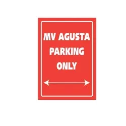 Plaque alu décorative MV Agusta Parking Only pour garage
