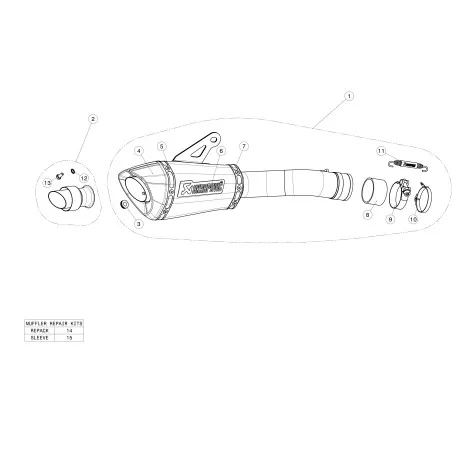 Silencieux Akrapovic Titane non homologué pour Kawasaki Z900 A2 2018 et +