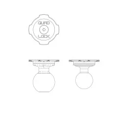 Adaptateur QUAD LOCK pour support boule 20mm type Ram Mounts