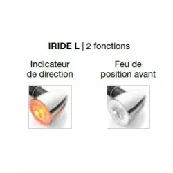 Clignotant et feu de position avant intégré RIZOMA IRIDE L Noir ou Aluminium