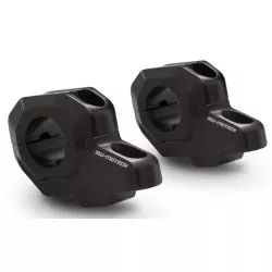 Rehausseur de guidon avec deport O 28 mm H30 mm. Recul de 22 mm. Noir.