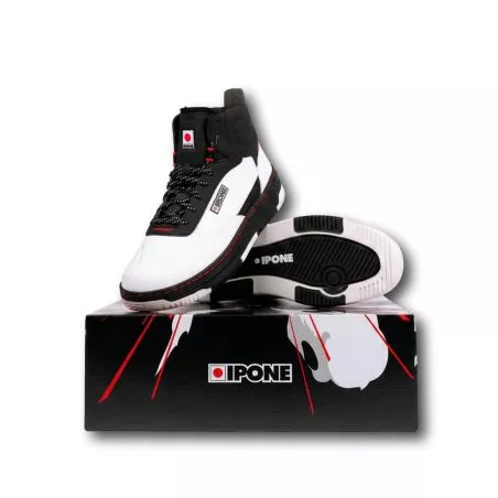 Baskets moto IPONE KT01-S Blanc / Noir