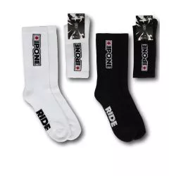Chaussettes moto IPONE noires ou blanches