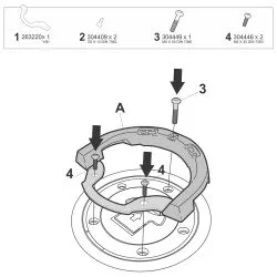 Support Click System Y010CS pour fixation sacoche réservoir SHAD