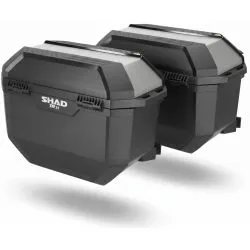 Valises latérales moto SHAD Terra TR27 avec couvercle Aluminium, 2x27 Litres.