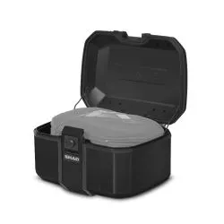 Top Case moto aluminium SHAD TERRA TR55 Aluminium PURE BLACK, volume 55 litres, capacité, 2 casques modulables