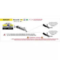 Raccord central racing ARROW 72223PD Titane pour Ducati Desert X 2026 et +