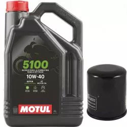 Pack vidange pour Suzuki DL650, 800, DL1000 et DL1050 VStrom (huile Motul 5100 10W40 4L + filtre à huile)