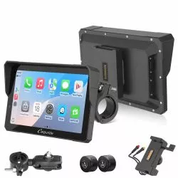 Écran connecté moto 7 pouces Carpuride W702S Pro + TPMS - CarPlay & Android Auto - Support universel BM05 inclus