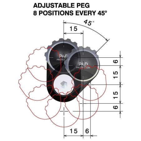 Adaptateur Rizoma PE715B pour cale-pieds pilote avec excentrique 