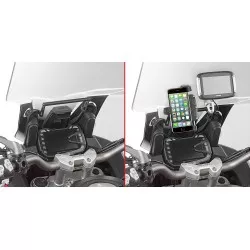 Chassis support GPS FB7408 GIVI à monter derrière la bulle, pour fixer les S902A, S920M, S920L et support GPS pour Ducati Multis