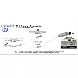 Raccord catalytique homologué 72143KZ ARROW pour Husqvarna 701 Enduro / Supermoto 2017 et +