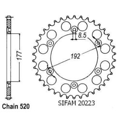 Sifam - Couronne Acier 48 Dents - Pas 520 - Similaire JTR223