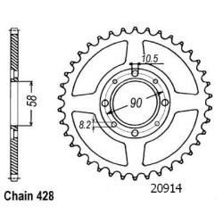 Sifam - Couronne Xls/Xr 125 1979-1987 Cb 125 K5 76 - 428 - 47 Dents - Similaire JTR269