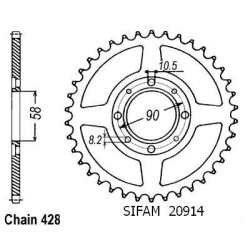 Sifam - Couronne Xls/Xr 125 1979-1987 - 428 - 51 Dents - Similaire JTR269