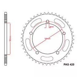 Sifam - Couronne Acier 44 Dents - Pas 420 - Similaire JTR2068
