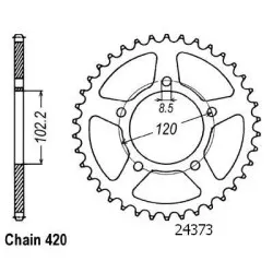 Sifam - Couronne Acier 47 Dents - Pas 420 - Similaire JTR23