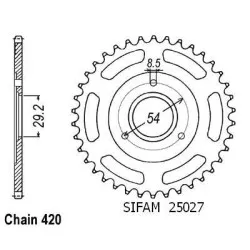 Sifam - Couronne Z 50 Monkey 1980-1985 - 420 - 39 Dents - Similaire JTR255