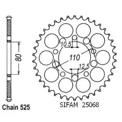 Sifam - Couronne Cb500 R 1994-2003 - 525 - 40 Dents - Similaire JTR1332