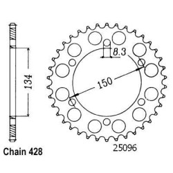 Sifam - Couronne 125 Kmx 1986-1999 200 Kmx 1988-1992 - 428 - 48 Dents - Similaire JTR463