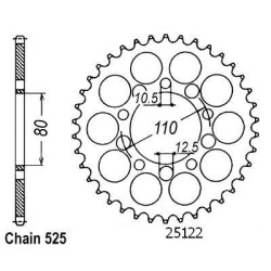 Sifam - Couronne Cb 750 Sevenfyfty 1992 - 525 - 40 Dents - Similaire JTR1332