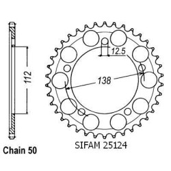 Sifam - Couronne Cbr 1100 Xx 1997-1999 - 530 - 45 Dents - Similaire JTR302