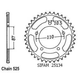 Sifam - Couronne Gsf 400 Bandit 1993-1996 - 525 - 46 Dents - Similaire JTR807