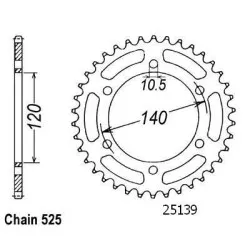 Sifam - Couronne Gsx-r 600 1997-2001 - 525 - 46 Dents - Similaire JTR498