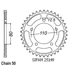 Sifam - Couronne Triumph 900 Super Iii - 530 - 46 Dents - Similaire JTR2010