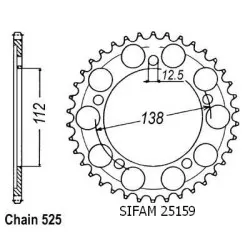 Sifam - Couronne - 525 - 45 Dents - Similaire JTR1304