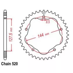 Sifam - Couronne Ducati 800 S2R SANS PORTE MOYEU - 520 - 42 Dents - Similaire JTR751