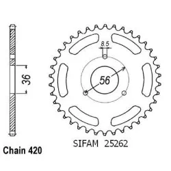 Sifam - Couronne Suzuki Jr 50 1985-2006 - 420 - 28 Dents - Similaire JTR1780