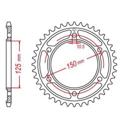 Esjot - Couronne Acier KTM - 525 - 42 Dents - Similaire JTR899 - Made in Germany
