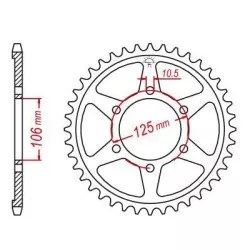 Esjot - Couronne Acier Triumph - 525 - 47 Dents - Similaire JTR2014 - Made in Germany