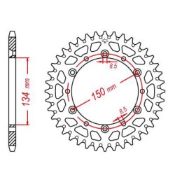 Esjot - Couronne Alu TT Kawasaki Verte - 520 - 51 Dents - Similaire JTA460 - Made in Germany
