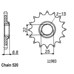 Sifam - Pignon Ktm - Tous Modèles 2t 1984-2004 - 520 - 13 Dents - Similaire JTF1901