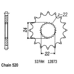 Sifam - Pignon 13 Dents - Pas 520 - Similaire JTF394