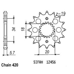 Sifam - Pignon Honda Cr-f 150 07 - 420 - 15 Dents - Similaire JTF1310