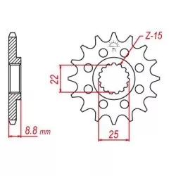 Esjot - Pignon TT Lightweight Beta-Husqvarna-KTM - 520 - 14 Dents - Similaire JTF1901 - Made in Germany