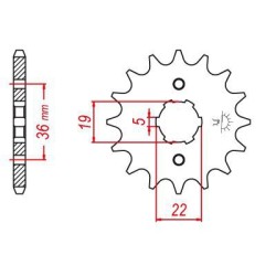 Esjot - Pignon Adly-Honda - 520 - 13 Dents - Similaire JTF1352 - Made in Germany