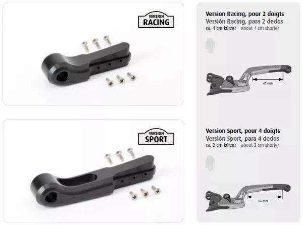 Adaptateurs sport et racing sur leviers Synto Evo ABM