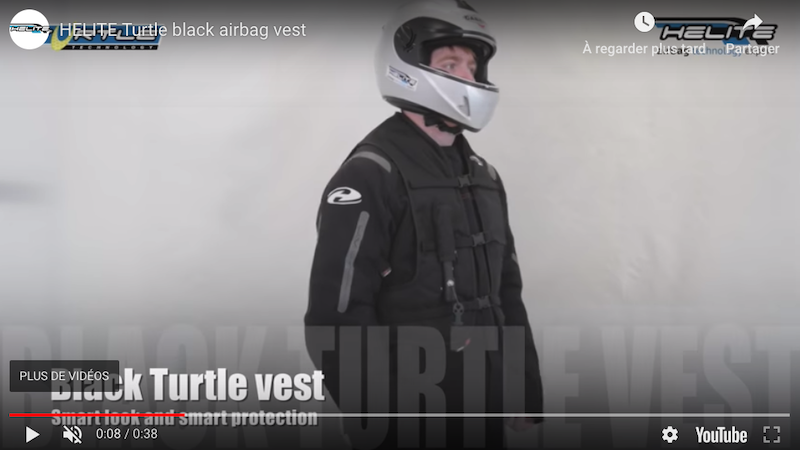 Vidéo de présentation de l'airbag moto Turtle de Hélite Vidéo de présentation de l'airbag moto Turtle de Hélite