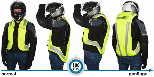 Gilet Airbag moto Hi-Vis (fluo) HELITE TURTLE Electronique - Tech2Roo